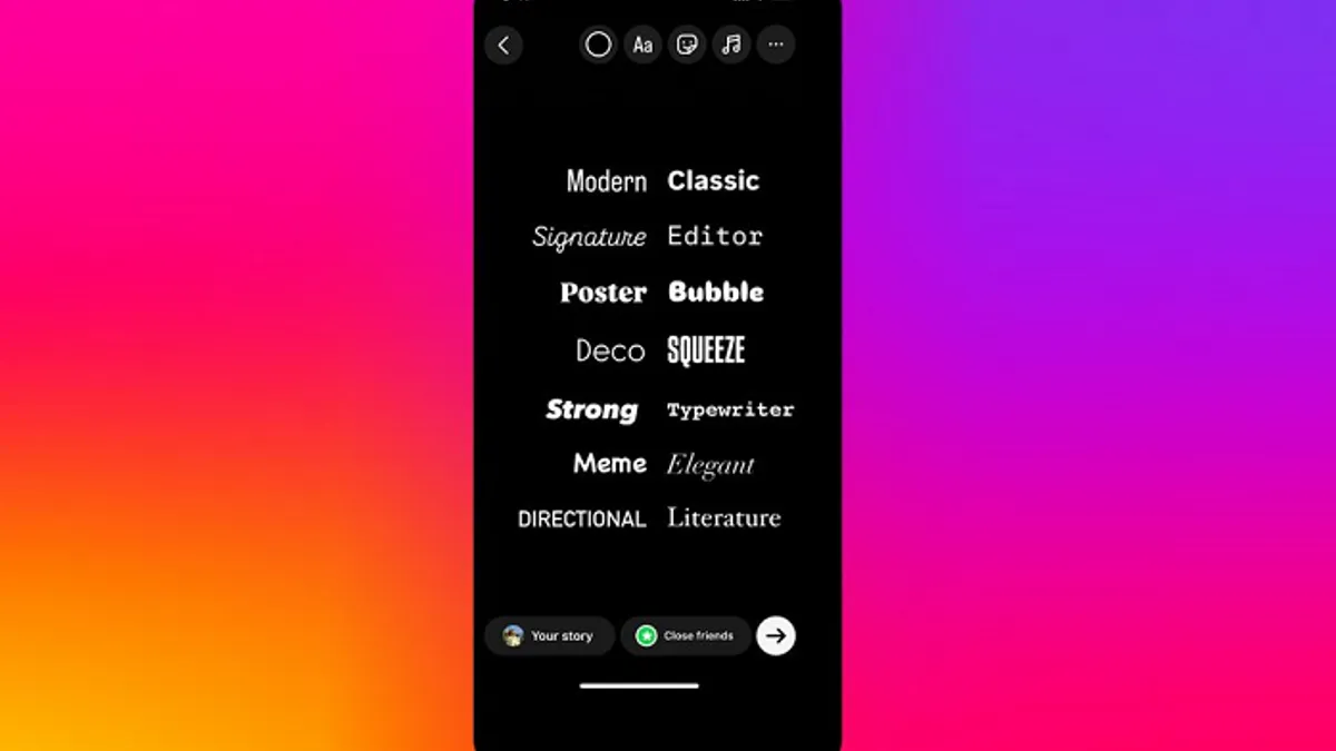 New Instagram fonts