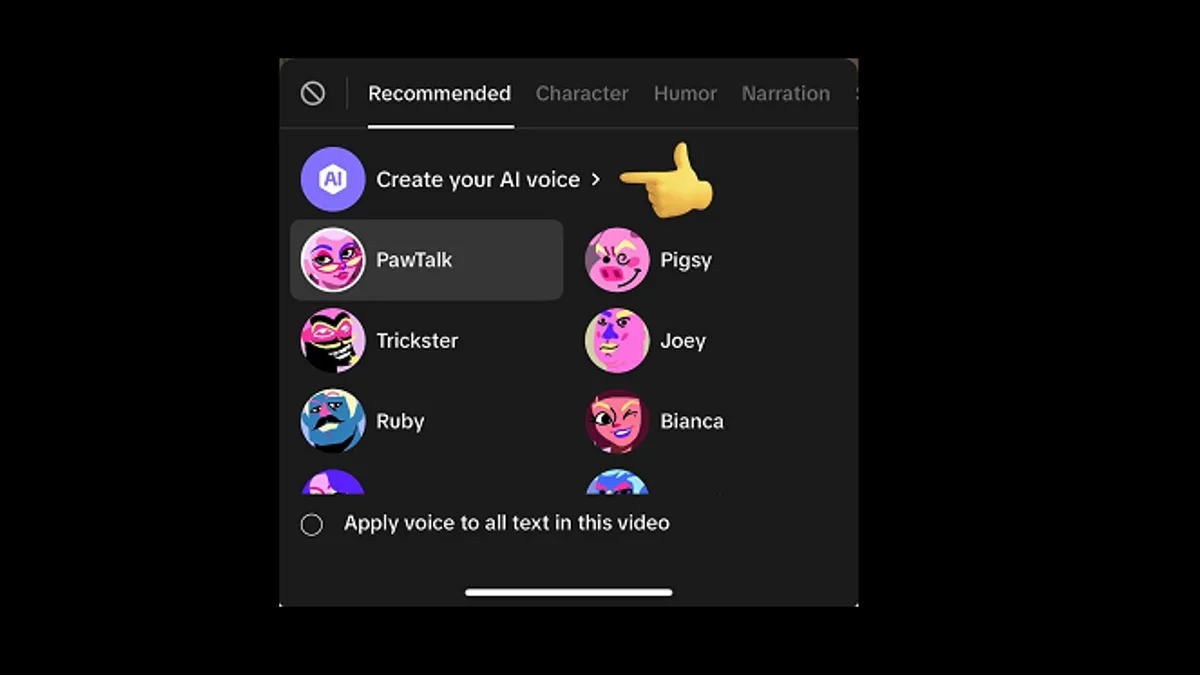 TikTok create your own voice